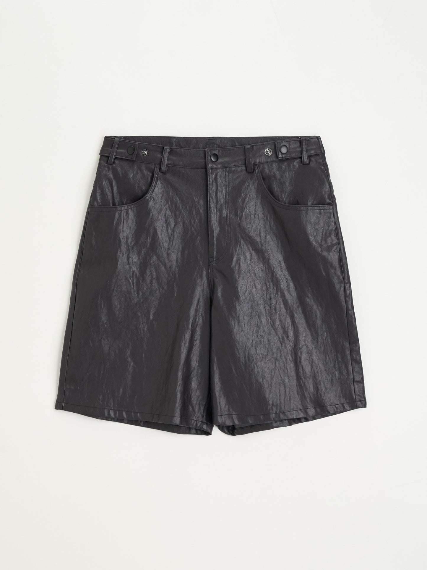 【MAGJAY 2025AW】Fake Leather Half Pants - Dark Brown