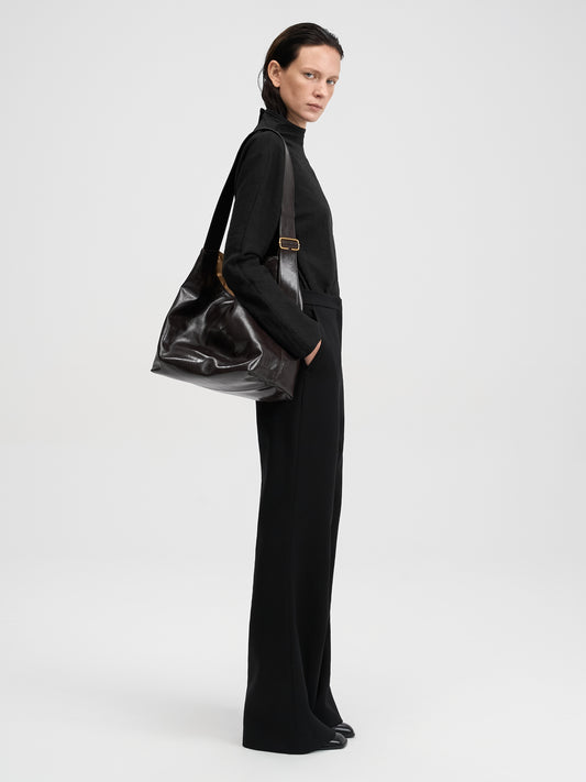 【MAGJAY 2025AW】Wool Touch Flare Slacks - Black