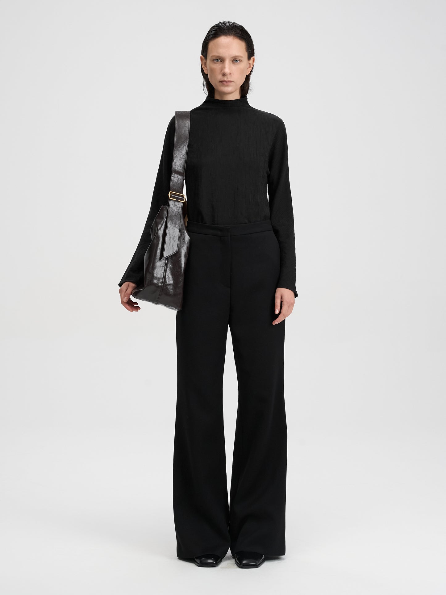 【MAGJAY 2025AW】Krinkled Half Neck Blouse