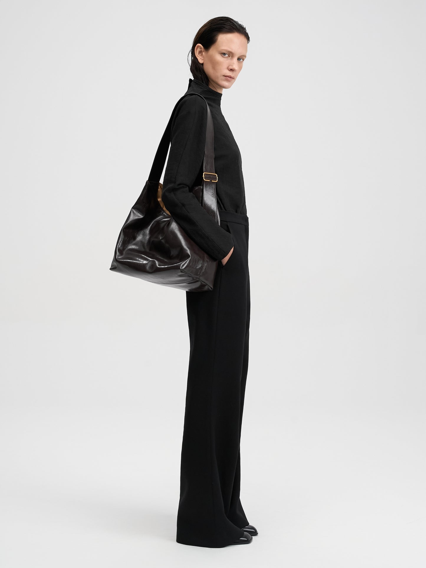 【MAGJAY 2025AW】Krinkled Half Neck Blouse