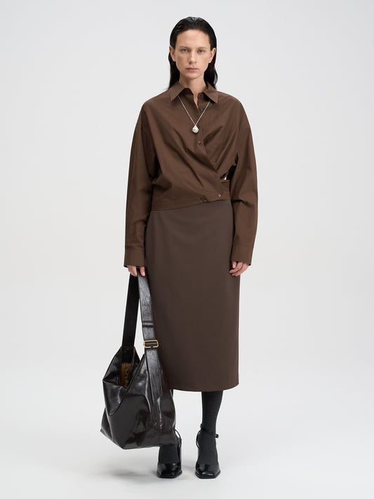 【MAGJAY 2025AW】Uno Soft Twisted Crop Shirt