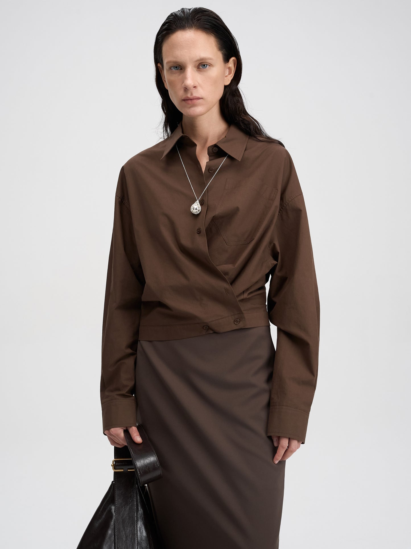 【MAGJAY 2025AW】Uno Soft Twisted Crop Shirt