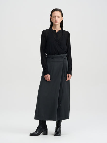 [MAGJAY 2025AW] Wrap midi skirt