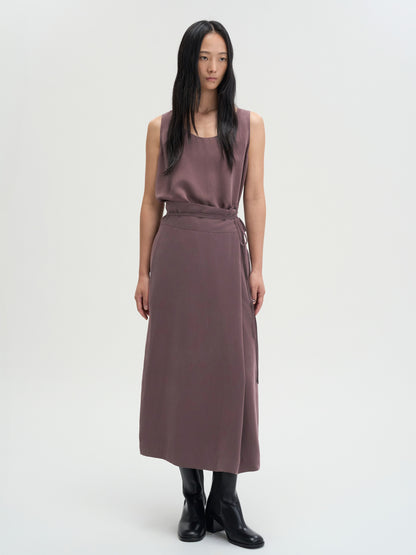 [MAGJAY 2025AW] Wrap midi skirt