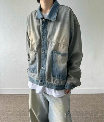 Backside Denim Jacket – Black/Blue