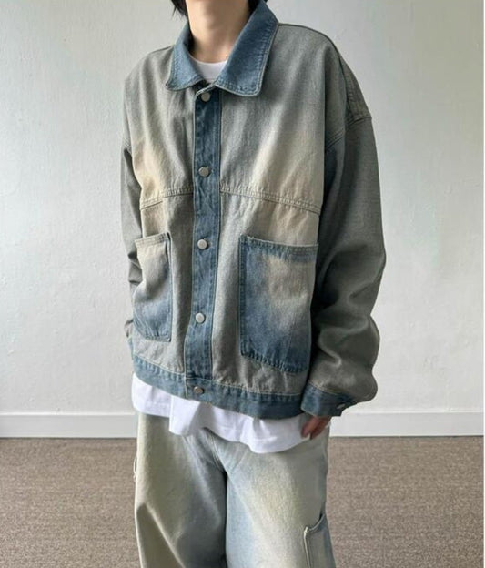 Backside Denim Jacket – Black/Blue