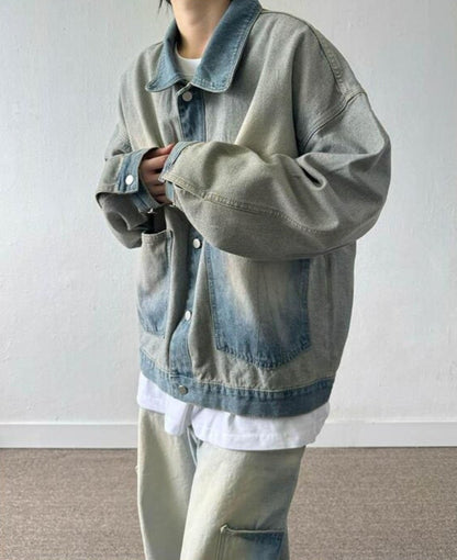Backside Denim Jacket – Black/Blue