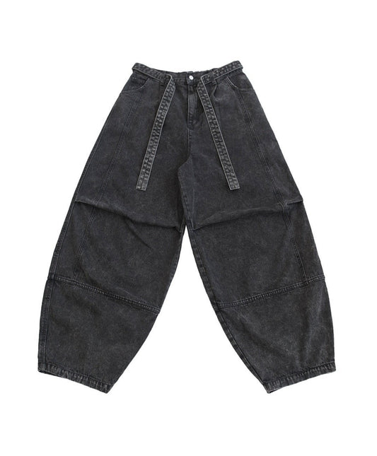 Belted Denim Set-Up – Black / Blue