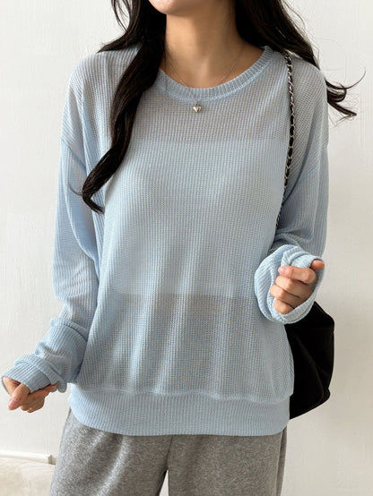 Mesh Thin Crop Summer Knit