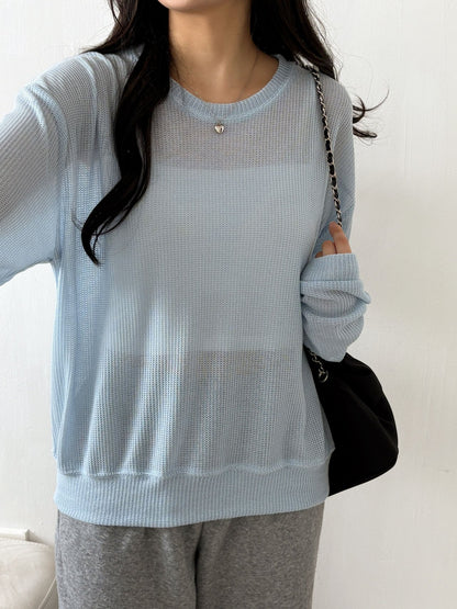 Mesh Thin Crop Summer Knit