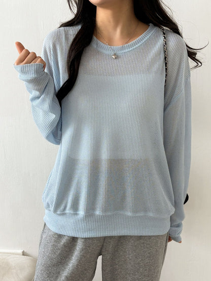 Mesh Thin Crop Summer Knit