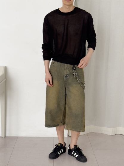 Mesh Thin Crop Summer Knit