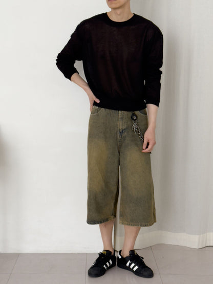 Mesh Thin Crop Summer Knit
