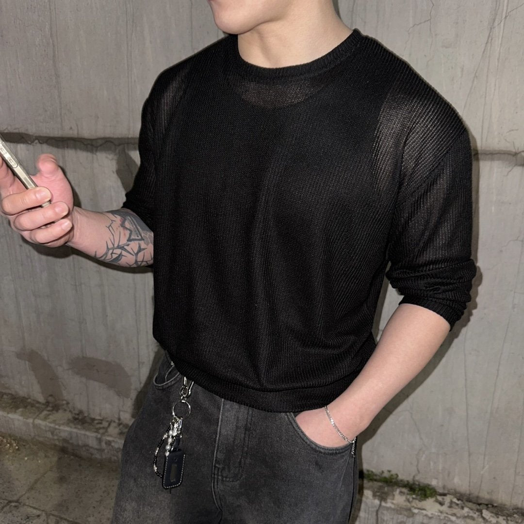 Mesh Thin Crop Summer Knit