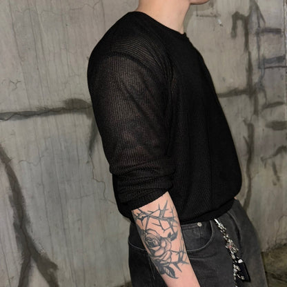 Mesh Thin Crop Summer Knit