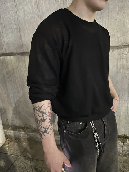 Mesh Thin Crop Summer Knit