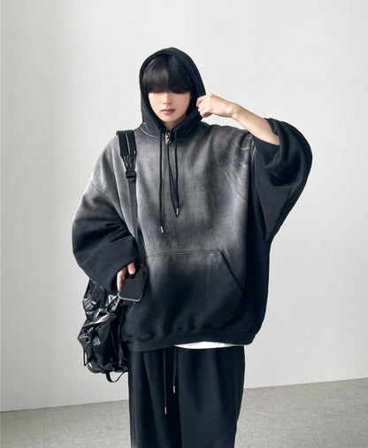 Burning Gradient Hoodie Set Up – Black