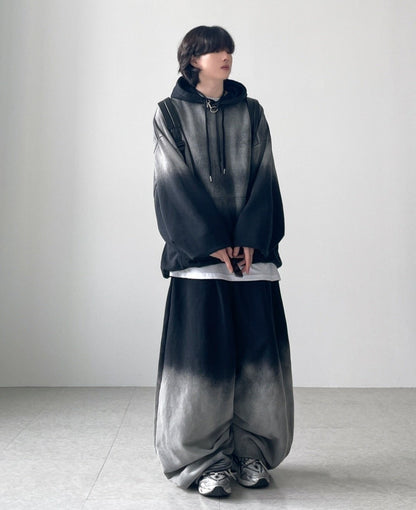 Burning Gradient Hoodie Set Up – Black