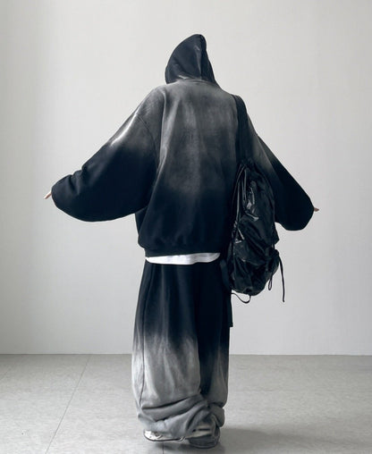 Burning Gradient Hoodie Set Up – Black