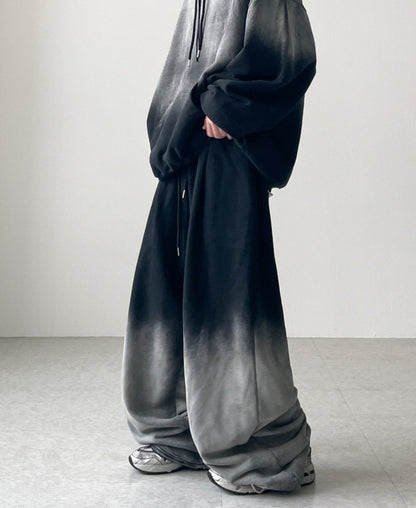 Burning Gradient Hoodie Set Up – Black