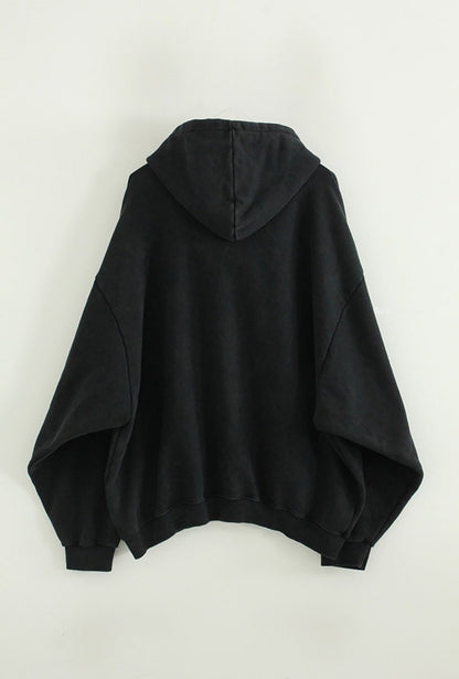 Snow-Washed Zip-Up Set Up – Black