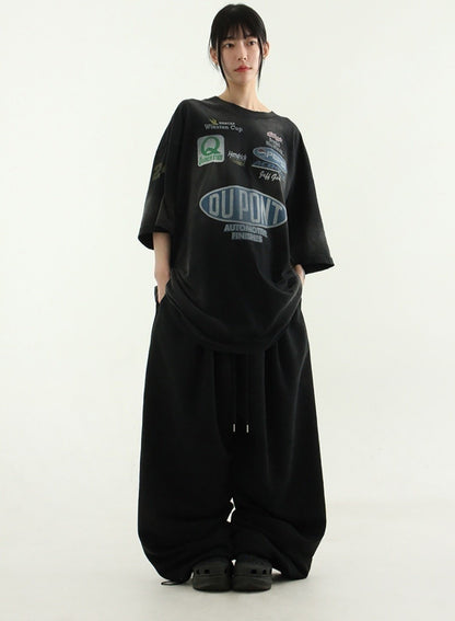 Snow-Washed Zip-Up Set Up – Black