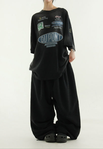 Snow-Washed Zip-Up Set Up – Black