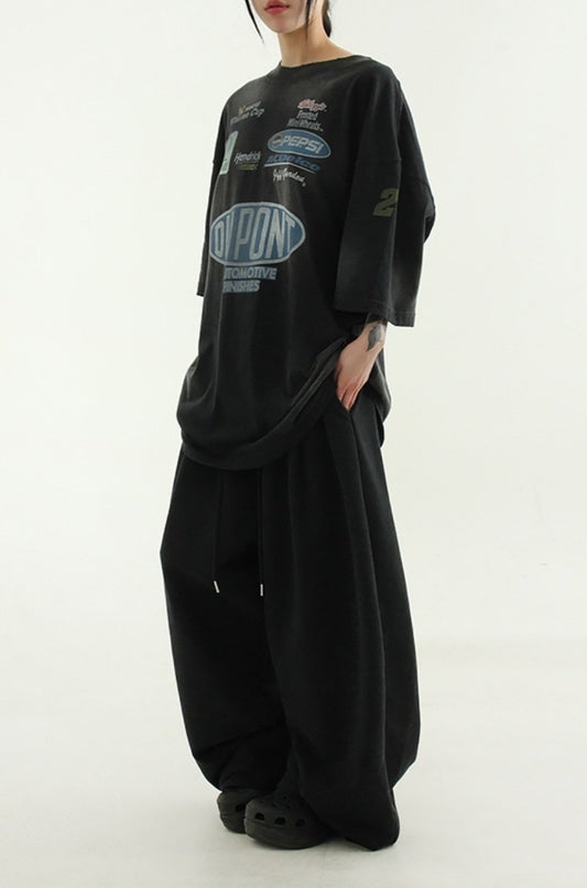 Snow-Washed Zip-Up Set Up – Black