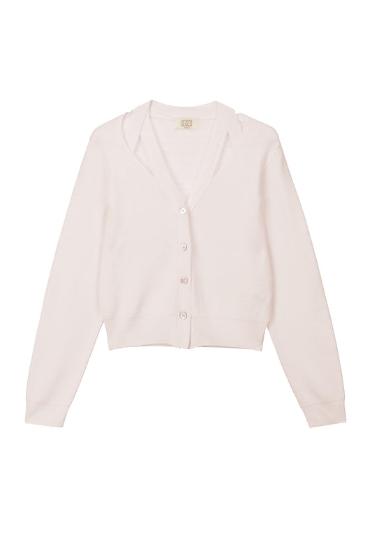 [RENEJ 2025AW] Double Cross Point V-neck Cardigan