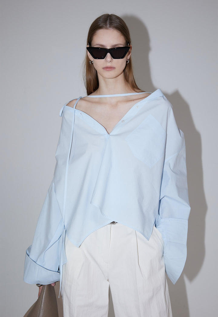 [RENEJ 2025AW] Cotton Tie Shirt