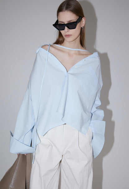 [RENEJ 2025AW] Cotton Tie Shirt