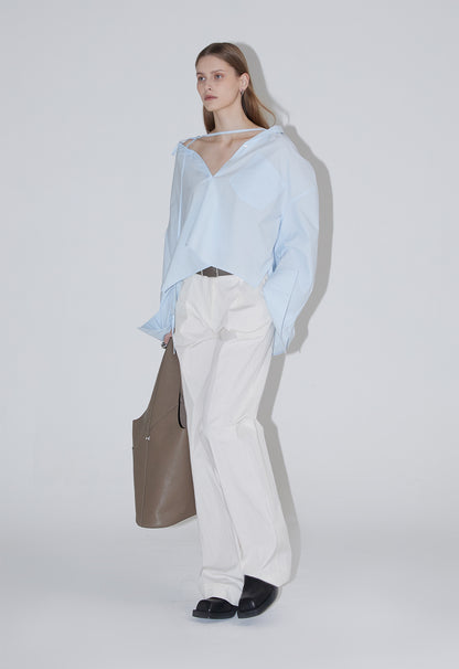 [RENEJ 2025AW] Cotton Tie Shirt