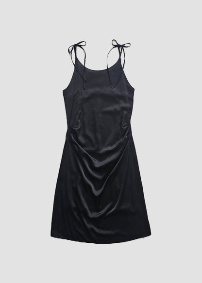【REPELLER 2025SS】Satin Pleated Dress