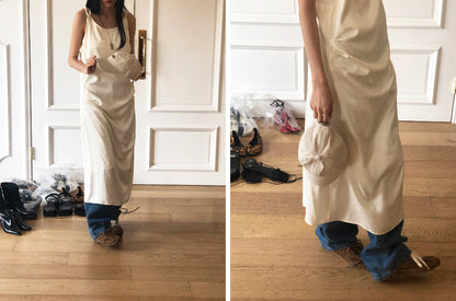 【REPELLER 2025SS】Satin Pleated Dress