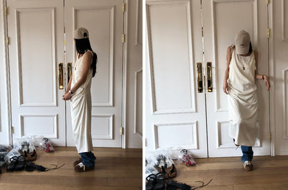 【REPELLER 2025SS】Satin Pleated Dress