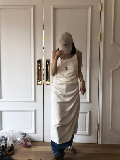 【REPELLER 2025SS】Satin Pleated Dress