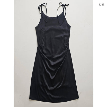 【REPELLER 2025SS】Satin Pleated Dress