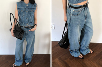 [REPELLER 2025SS] Pocket Wide Denim Pants