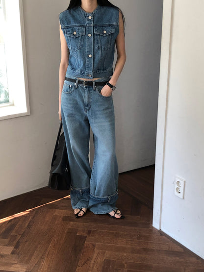 [REPELLER 2025SS] Pocket Wide Denim Pants