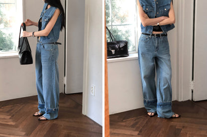 [REPELLER 2025SS] Pocket Wide Denim Pants