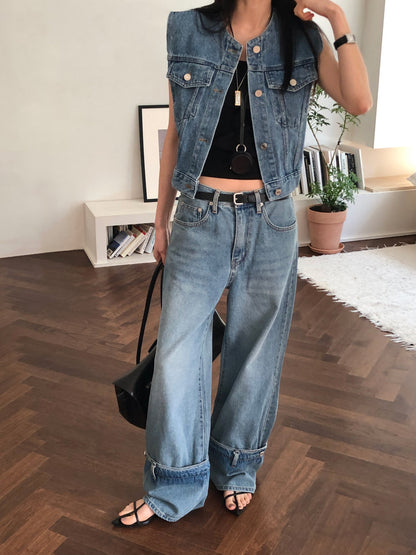 [REPELLER 2025SS] Pocket Wide Denim Pants