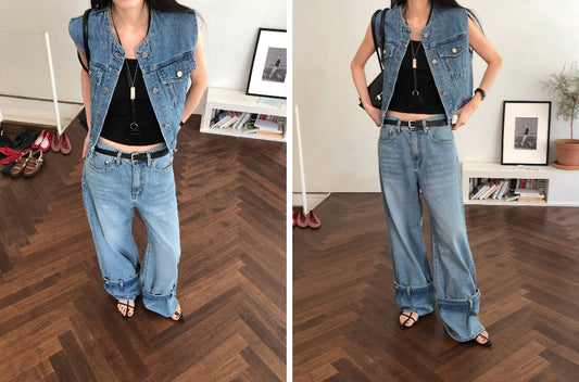 [REPELLER 2025SS] Pocket Wide Denim Pants