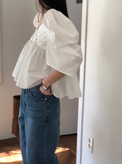 【REPELLER 2025SS】Puff Pleated Blouse