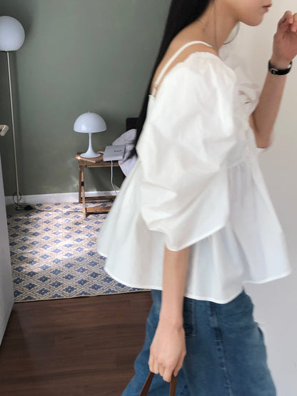 【REPELLER 2025SS】Puff Pleated Blouse
