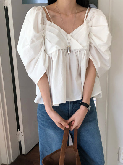 【REPELLER 2025SS】Puff Pleated Blouse