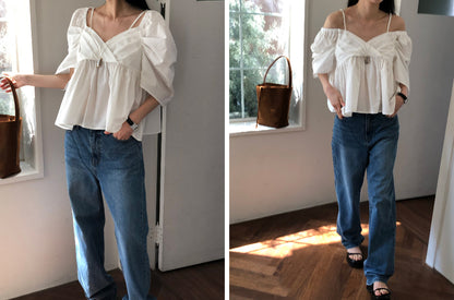 【REPELLER 2025SS】Puff Pleated Blouse