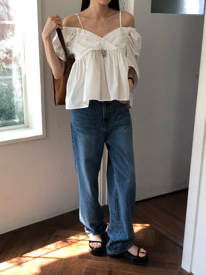【REPELLER 2025SS】Puff Pleated Blouse