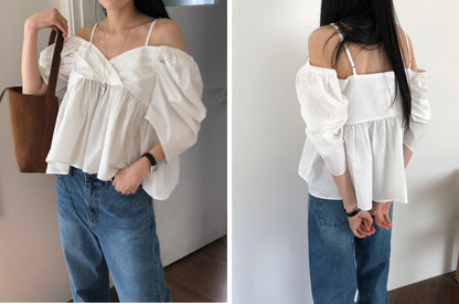 【REPELLER 2025SS】Puff Pleated Blouse