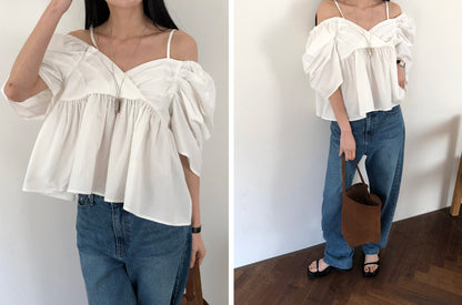 【REPELLER 2025SS】Puff Pleated Blouse