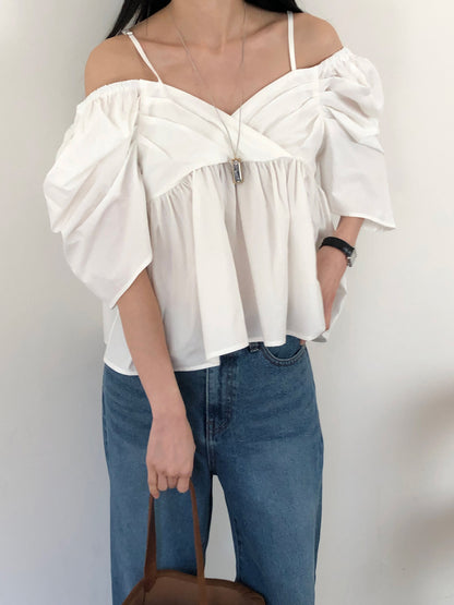 【REPELLER 2025SS】Puff Pleated Blouse